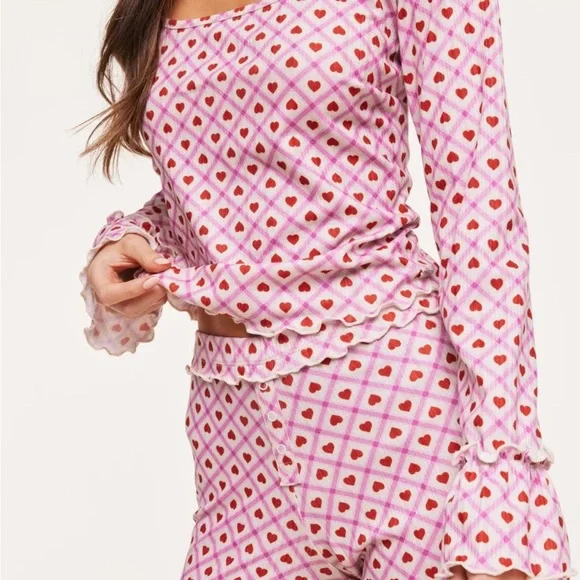 Adore Me Pajama Set in Pink and Red - Picture 15 of 15